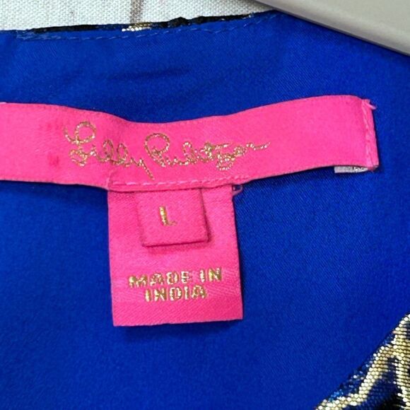 Lilly Pulitzer Pratt Short Sleeve Top Twilight Floral Brocade - Picture 6 of 10